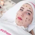 Woman enjoying a relaxing Herbal skincare treatment, promoting health and beauty.